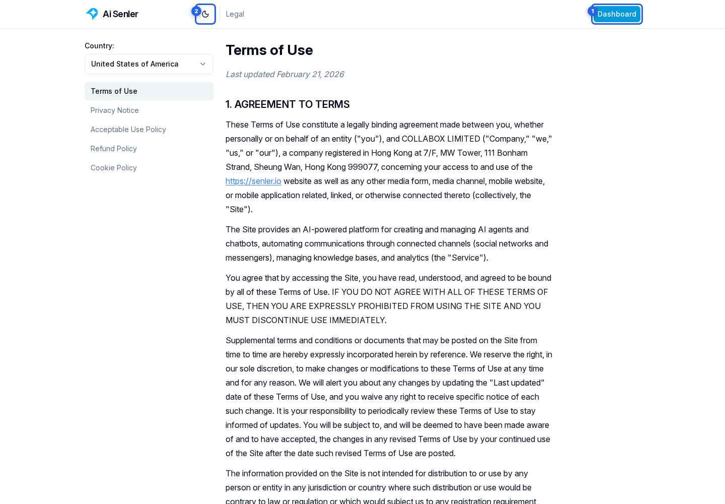 Account. Highlighted elements: 1. Back to cabinet; 2. theme switch
