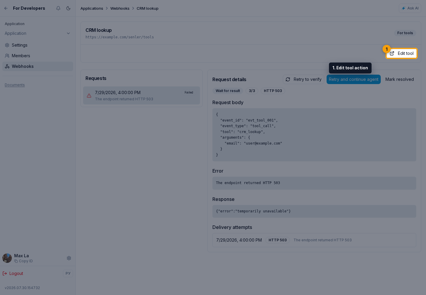 Tool webhooks. 1. Edit tool action