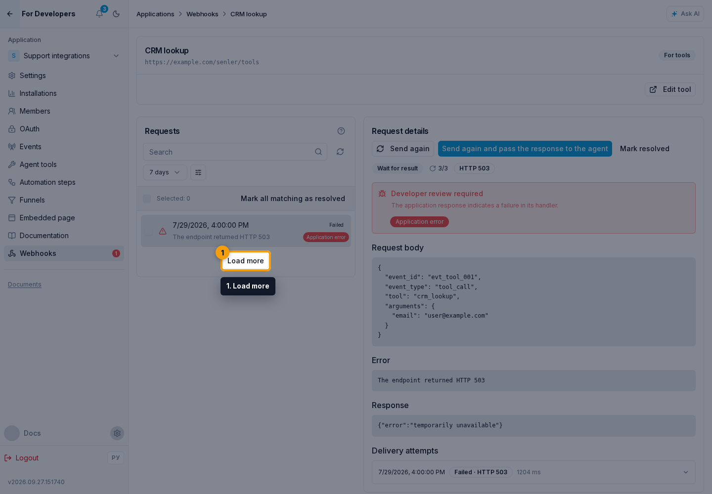 Webhooks. 1. Load more