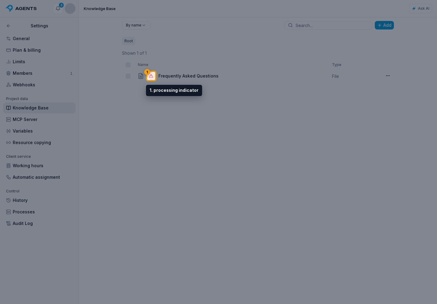 Managing Materials. 1. processing indicator