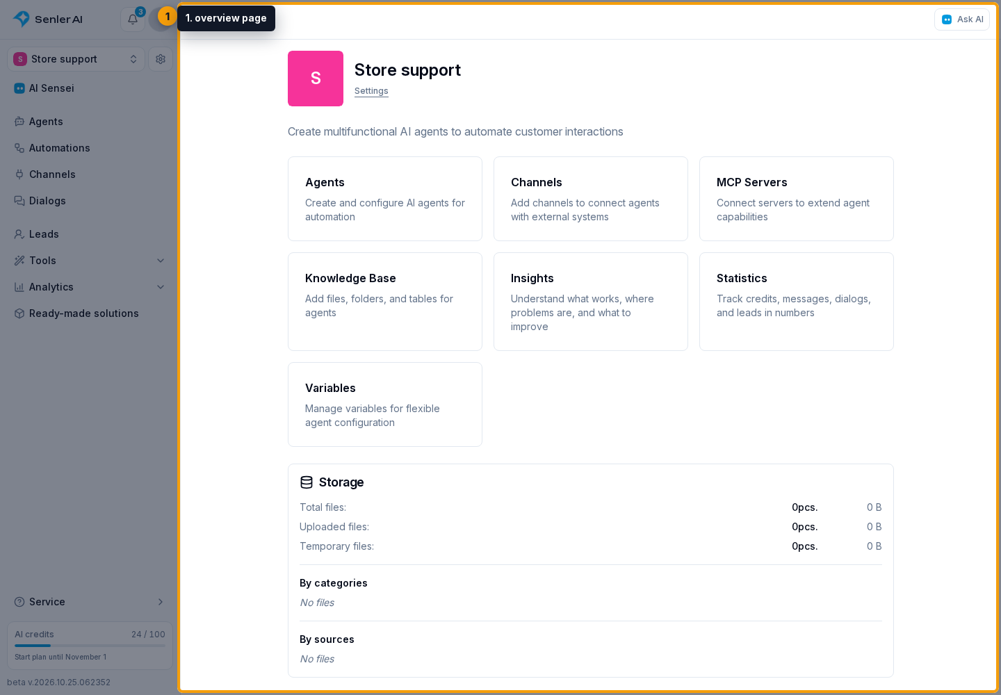 Projects. 1. overview page
