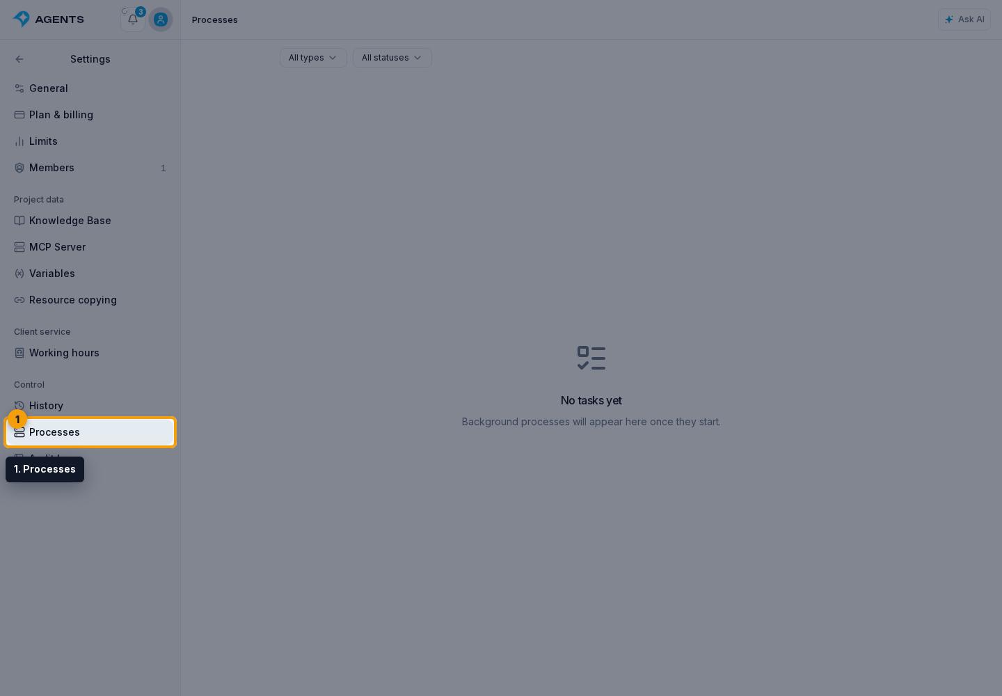 How to open Processes. 1. Processes