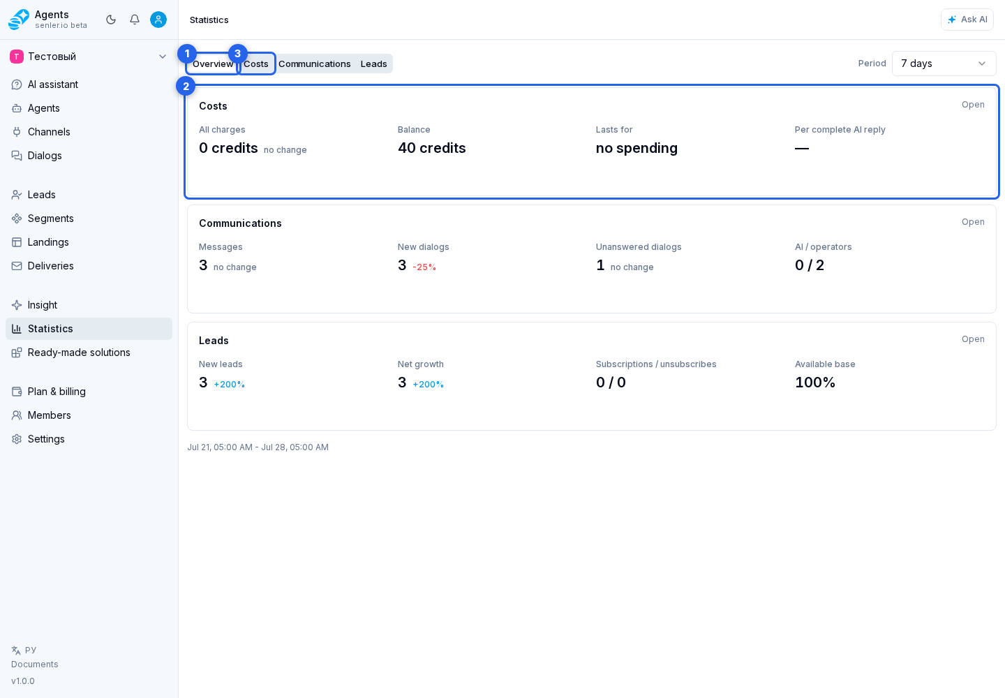 Tabs. Step 1: 1. Overview tab